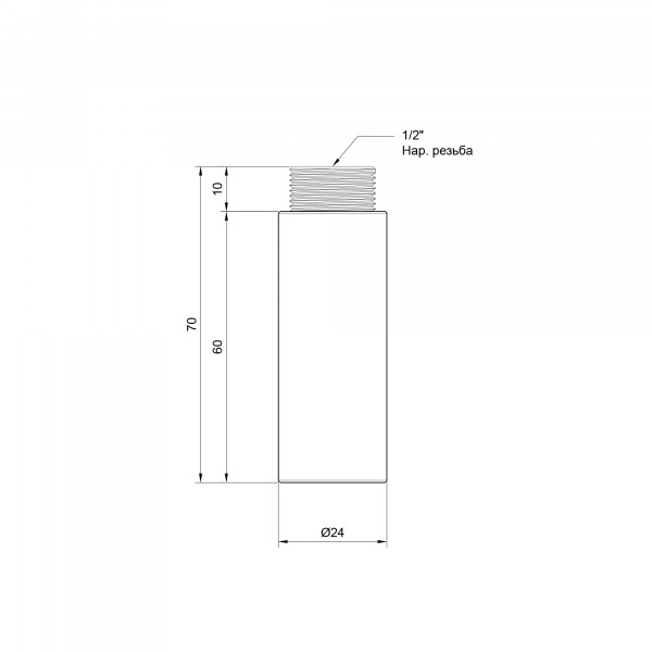 Удлинитель Thermo Alliance Standart 60х1/2" хром SD1301560