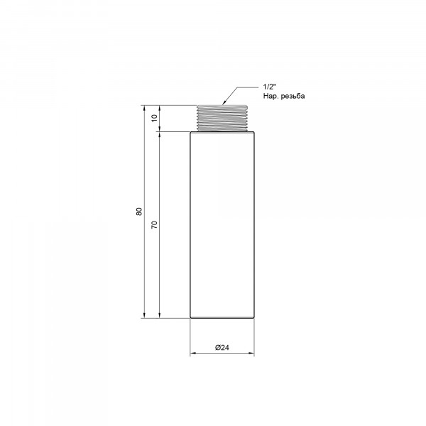 Удлинитель Thermo Alliance Standart 70х1/2" хром SD1301570