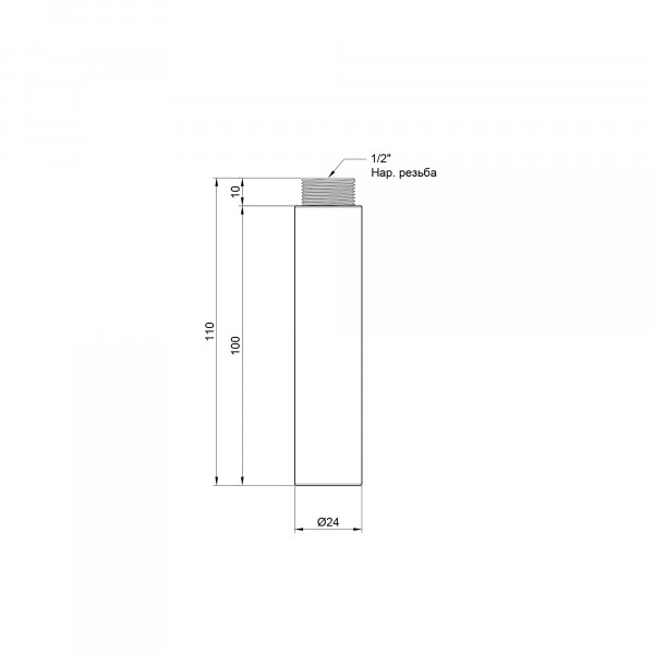 Удлинитель Thermo Alliance Standart 100х1/2" хром SD13015100