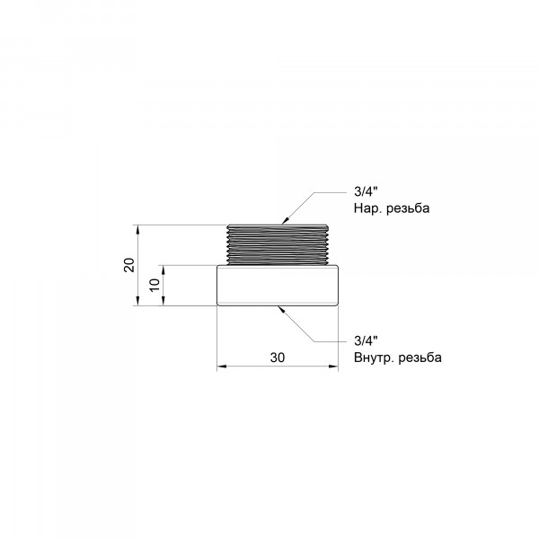 Удлинитель Thermo Alliance Standart 10х3/4" хром SD1302010
