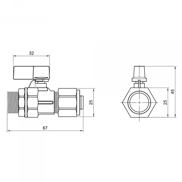Кран кульовий обтискний Thermo Alliance Forte 16х1/2" ЗР SF262W15