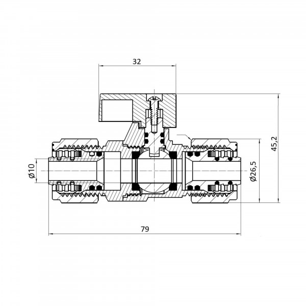 Кран кульовий обтискний Thermo Alliance Forte 16 SF263W15