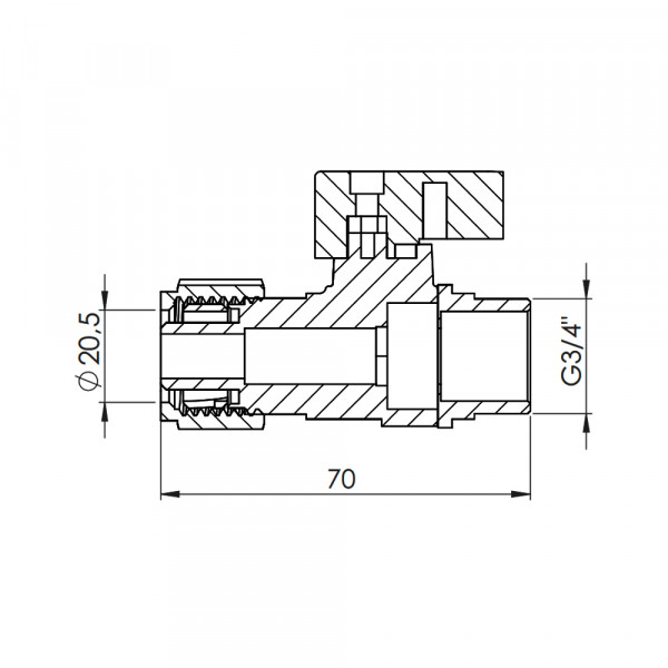 Кран шаровой обжимной Thermo Alliance Forte 20х3/4" НР SF262W20