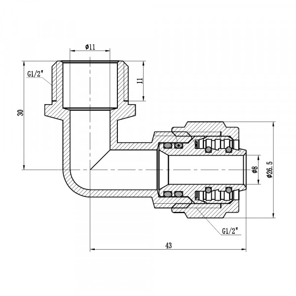 Уголок обжимной Thermo Alliance Forte 16х1/2" НР SF175W1615