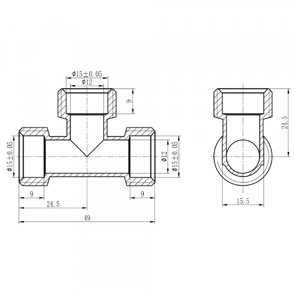 Тройник обжимной Thermo Alliance Forte 16 SF176W161616