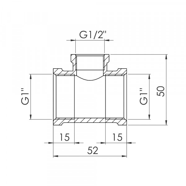 Тройник редукционный Thermo Alliance Forte 1"х1/2"х1" ВВ SF362251525