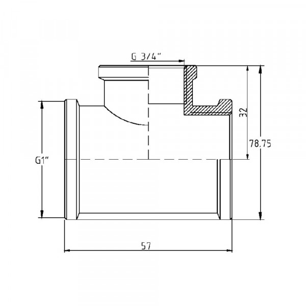Тройник редукционный Thermo Alliance Forte 1"х3/4"х1" ВВ SF362252025