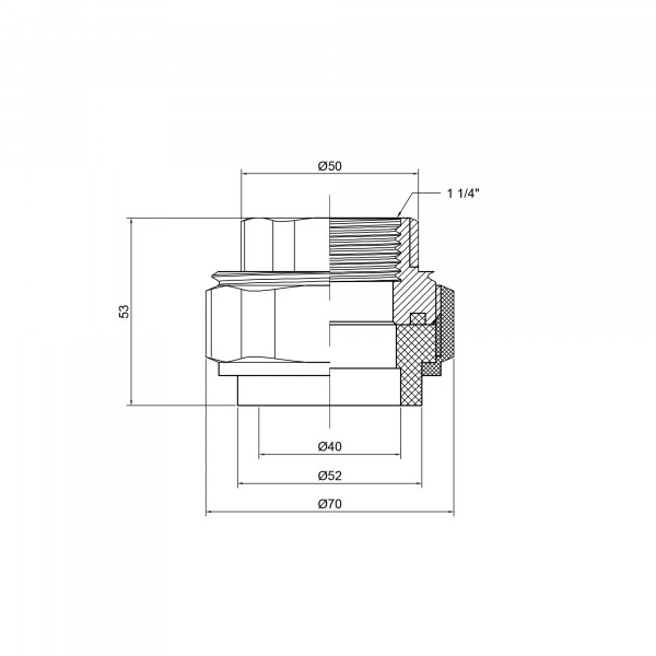 Сгон "Американка" PPR Thermo Alliance 40х1" 1/4 ВР