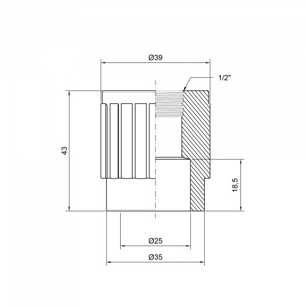 Муфта PPR Thermo Alliance 25х1/2" ВР