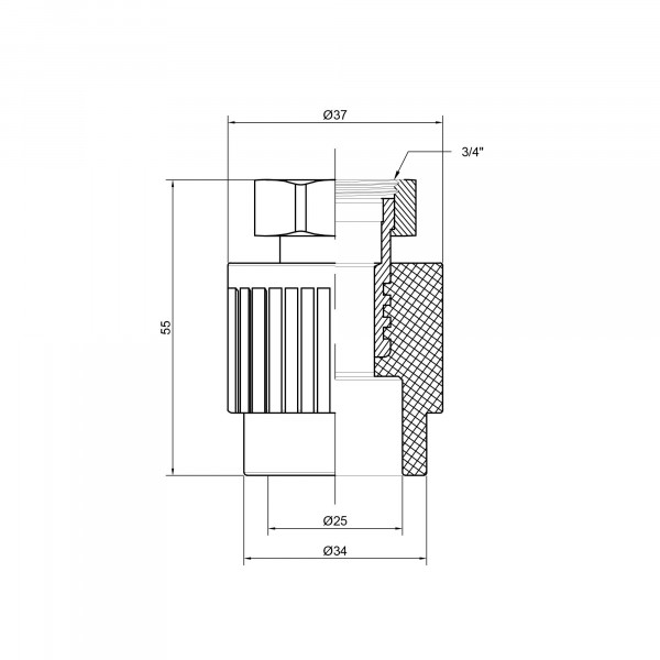 Муфта PPR Thermo Alliance с накидной гайкой 25х3/4"