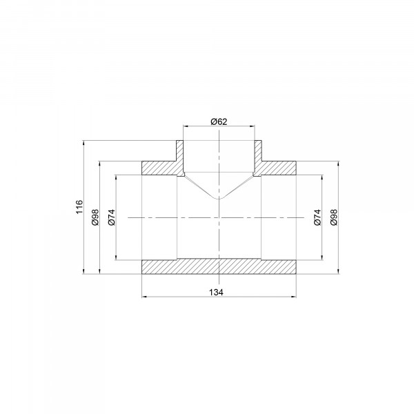 Тройник PPR Thermo Alliance 75х63х75