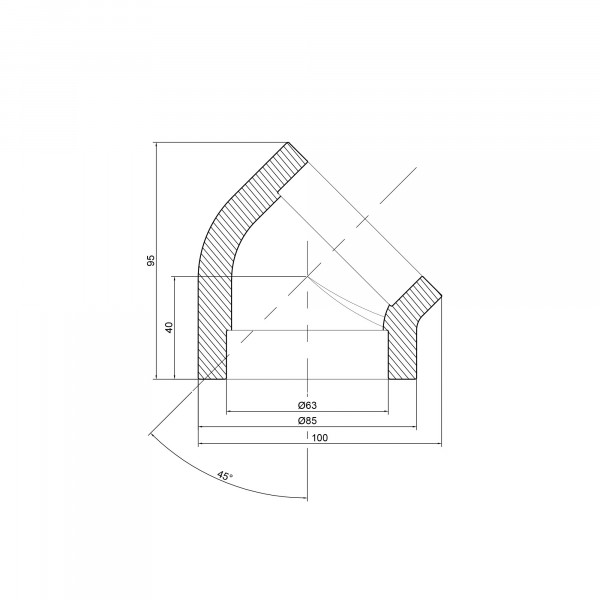 Кутик PPR Thermo Alliance 63, 45°