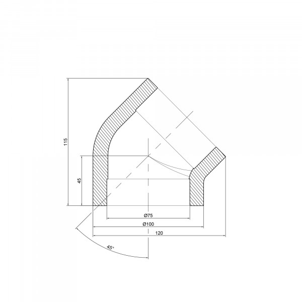 Уголок PPR Thermo Alliance 75, 45°