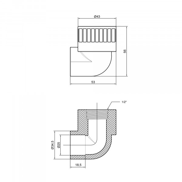 Кутик PPR Thermo Alliance 25х1/2" ВР