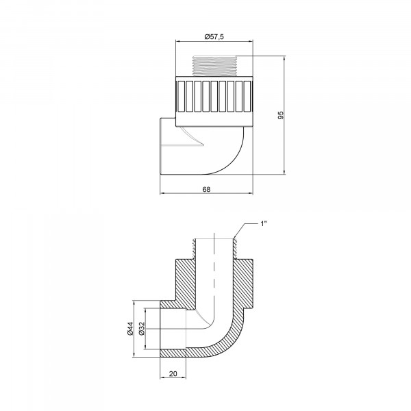 Кутик PPR Thermo Alliance 32х1" ЗР