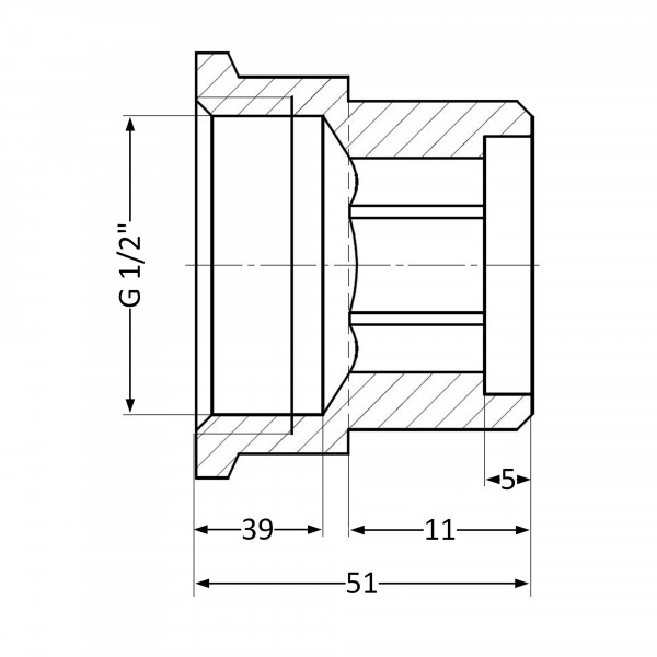 Подовжувач латунний Thermo Alliance Standart 1/2"ВН, L=40 мм SD4221540
