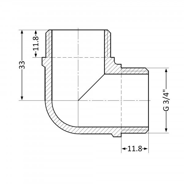 Угол Thermo Alliance Standart 3/4" НР SD41920