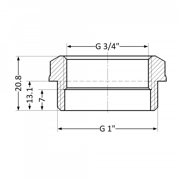 Футорка Thermo Alliance Standart 1"х3/4" НВ SD4232520