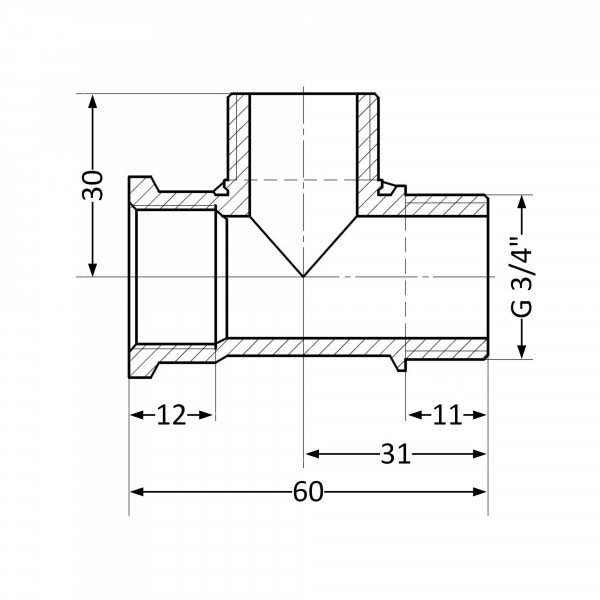 Тройник Thermo Alliance Standart 3/4" ВНН SD41420