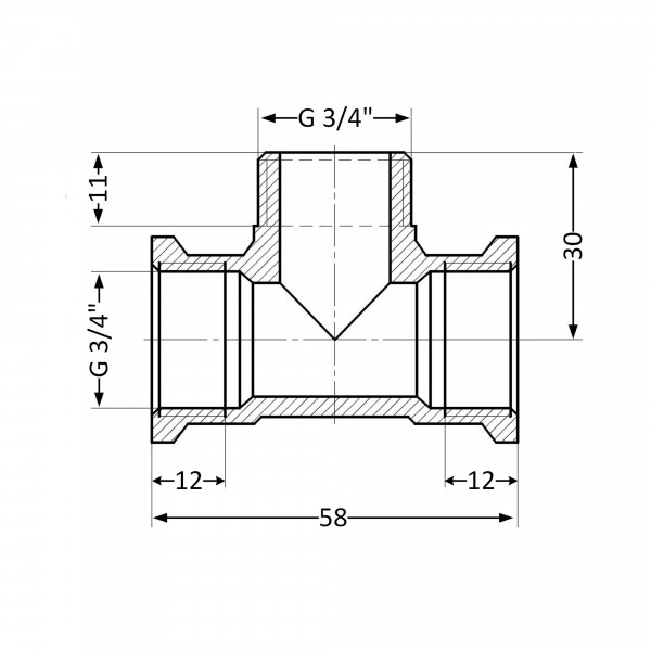 Тройник Thermo Alliance Standart 3/4" ВНВ SD41520