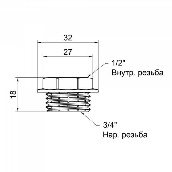 Футорка Thermo Alliance Standart 3/4"х1/2" ЗВ SD4232015