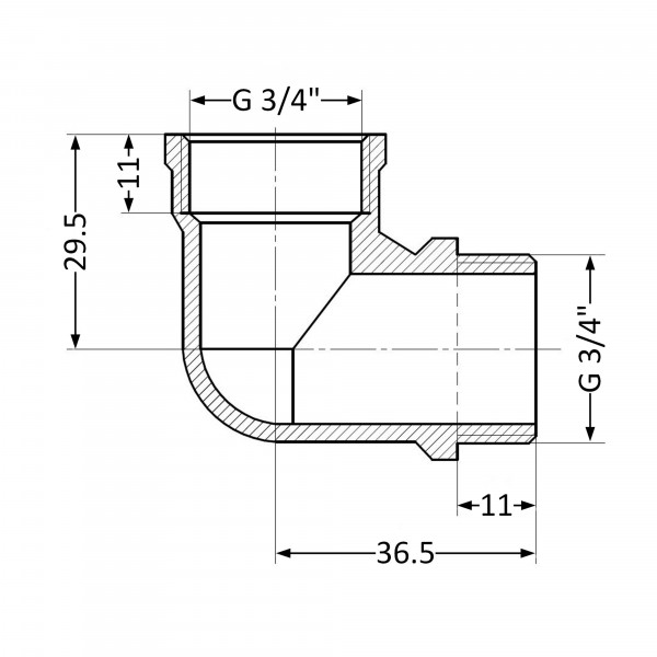 Угол Thermo Alliance Standart 3/4" ВН SD42020