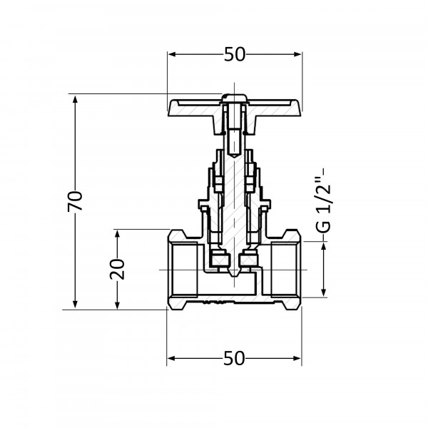 Вентиль латунный SD 15х1/2" ВР (YA)