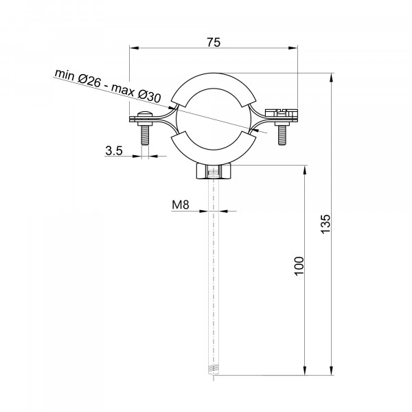 Хомут Thermo Alliance Forte 3/4" (D26-30 мм) SF10020
