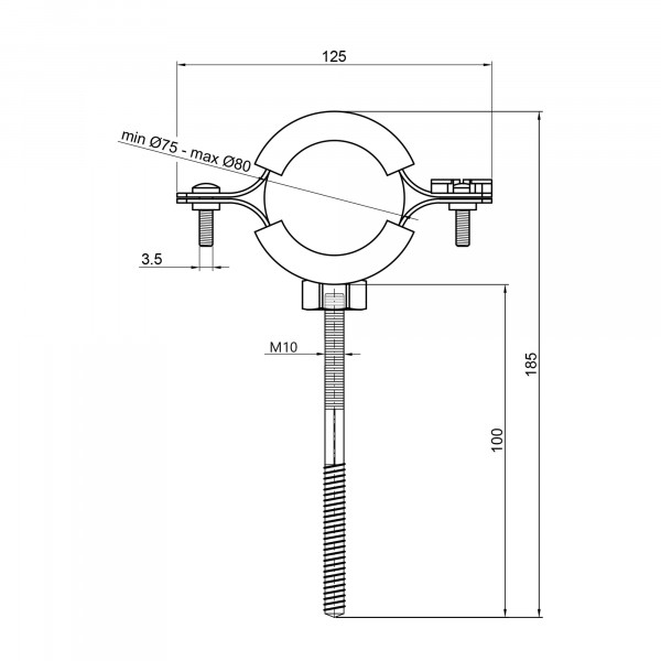 Хомут Thermo Alliance Forte 21/2" (D75-80 мм) SF10063