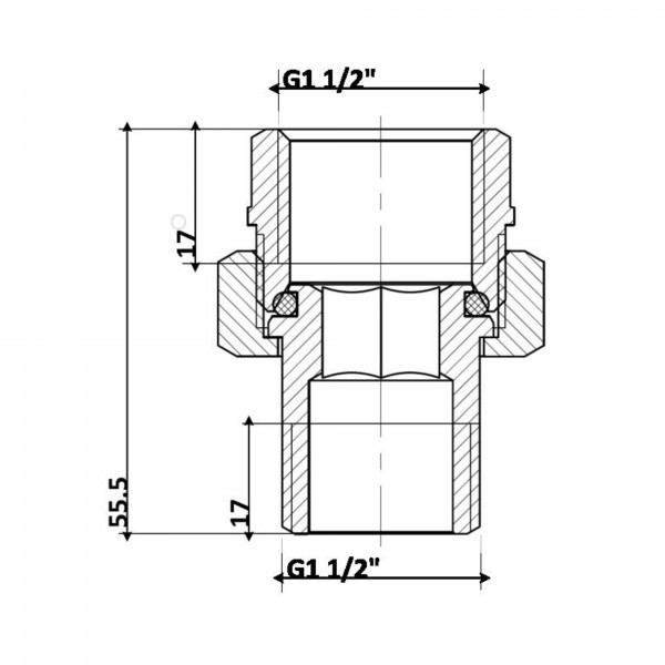 Сгон-американка Thermo Alliance Standart 1 1/2"ВН никель, прямой TAS190W40