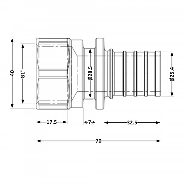 Переходних под натяжную гильзу Icma №1033 d32х4,4-1"В 851033AFGY0