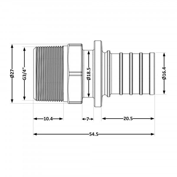 Переходних под натяжную гильзу Icma №1034 d20х2,8-3/4"З 851034AEGW05