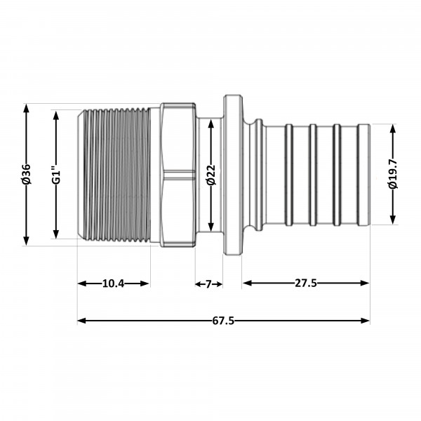 Переходних под натяжную гильзу Icma №1034 d25х3,5-1"З 851034AFGX05
