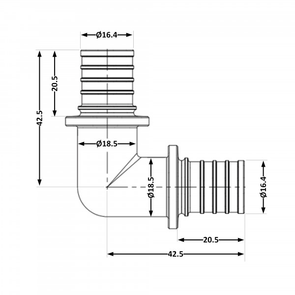 Угол натяжной Icma №1035 d25х3,5 851035GW05