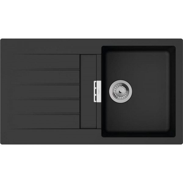 Кухонная мойка Hansgrohe S52 S520-F345, SilicaTec, 840x480 мм, черный графит