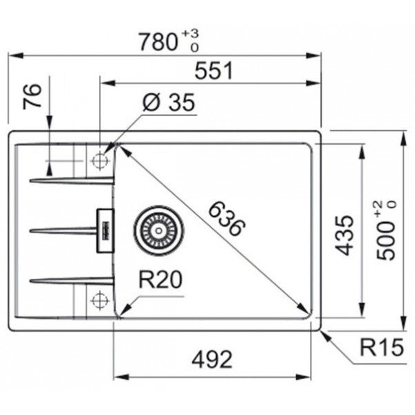 Кухонная мойка Franke Centro CNG 611-78 XL, фрагранит, 780x500 мм, оникс