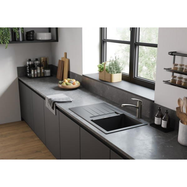 Кухонная мойка Hansgrohe S52 S52-F480, SilicaTec, 980x480 мм, серый камень