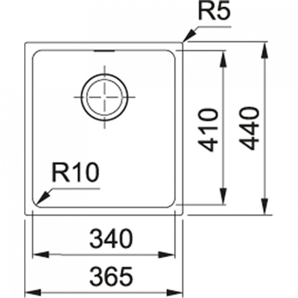 Кухонная мойка Franke Sirius SID SID 110-34, тектонит, 365x440 мм, черный