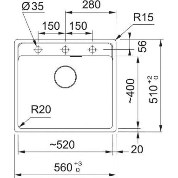 Кухонная мойка Franke Maris MRG 610-52 TL, фрагранит, 560x510 мм, оникс