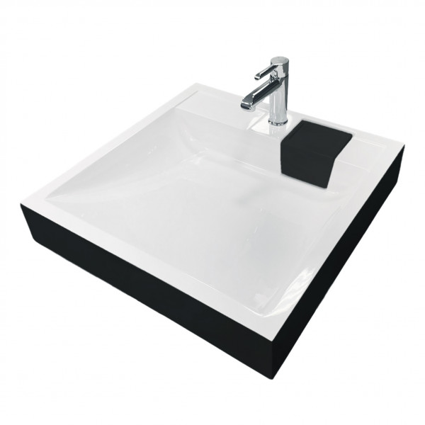 Раковина для ванної Раковина Adamant WASHER NEW, штучний камінь, 595x595 мм, чорно-білий