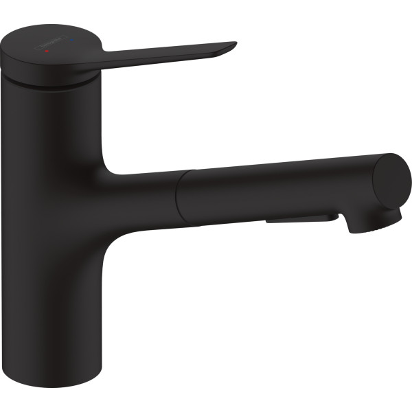 Смеситель для кухни Hansgrohe Zesis M33, с выдвижным изливом, матовый черный