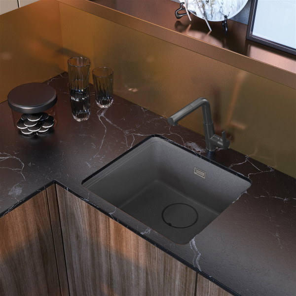 Смеситель для кухни Deante Silia, с выдвижным изливом, титан