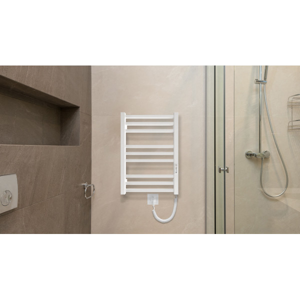 Полотенцесушитель электрический Hygge Family London (6.1.0100.06.WM), 570x430x80 мм, с таймером-регулятором, сталь, белый матовый