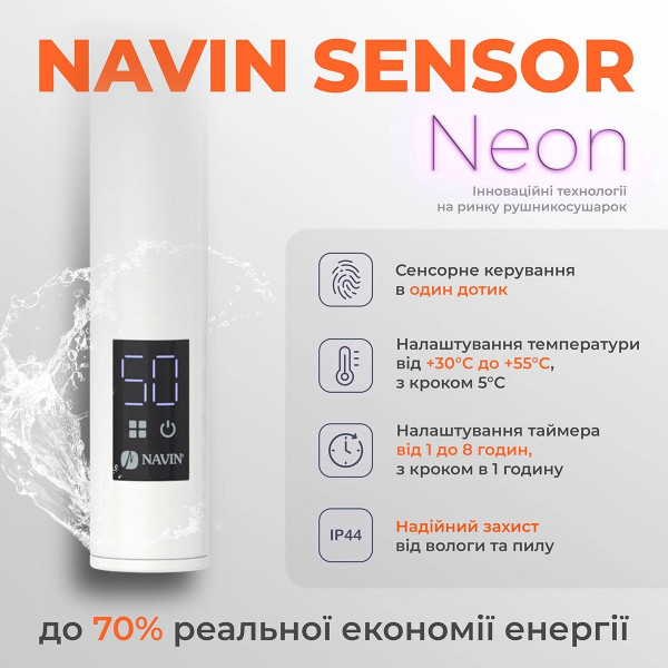 Полотенцесушитель электрический Navin Блюз (12-006133-4880), 800x480x123 мм, с таймером-регулятором, сталь, белый, левое подключение