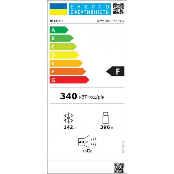 Холодильник Hitachi R-W660PUC7-1GBK No Frost