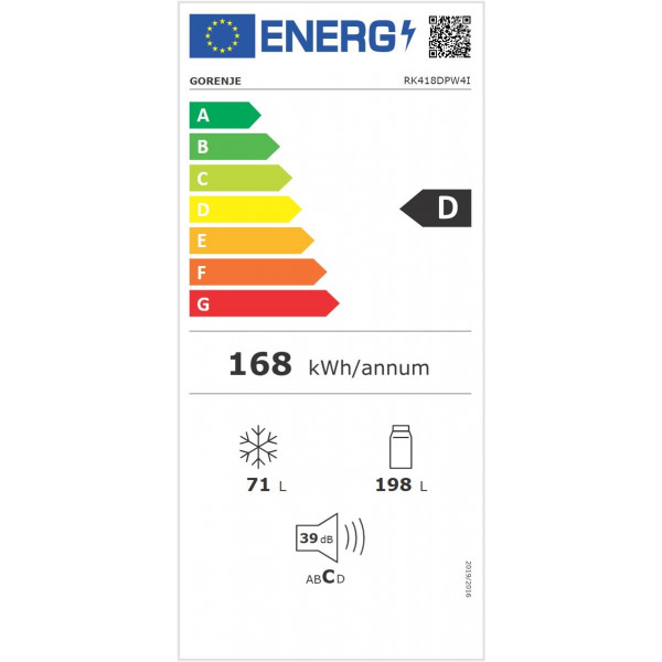 Двухкамерный холодильник Gorenje RK418DPW4I инверторный