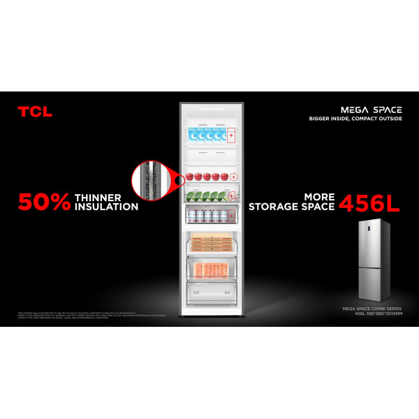 Двухкамерный холодильник TCL RP456BIE0BA No Frost