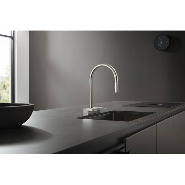 Смеситель Aquno Select M81 170 3jet кухонный с вытяжным изливом, Stainless Steel Finish (73837800)
