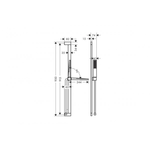 Душевой набор Hansgrohe Pulsify E 100 1jet EcoSmart 90 см, белый матовый (24380700)