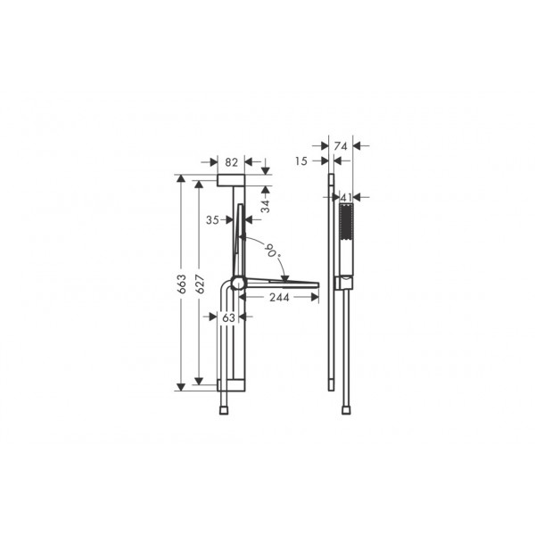 Душевой набор Hansgrohe Pulsify E 100 1jet EcoSmart+ 65 см, белый матовый (24371700)